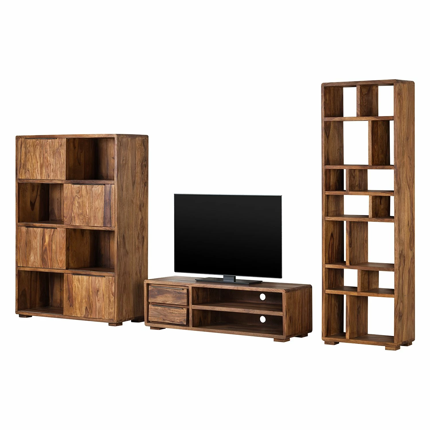 Ars manufacti Wohnwand Trangle (3-teilig) - Sheesham massiv 5 Ars manufacti Wohnwand Trangle (3-teilig) - Sheesham massiv – Bild 5