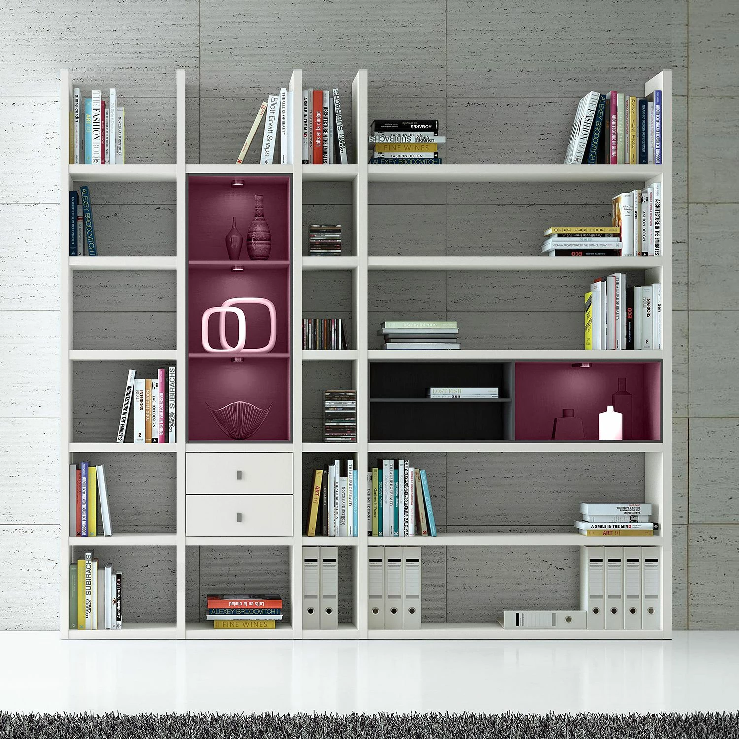 Loftscape XL Regalwand Emporior III.B - Weiß / Schwarz - Mit Beleuchtung 2 Loftscape XL Regalwand Emporior III.B - Weiß / Schwarz - Mit Beleuchtung – Bild 2