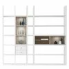 Loftscape XL Regalwand Emporior III.B - Weiß / Eiche Sonoma Dekor - Mit Beleuchtung