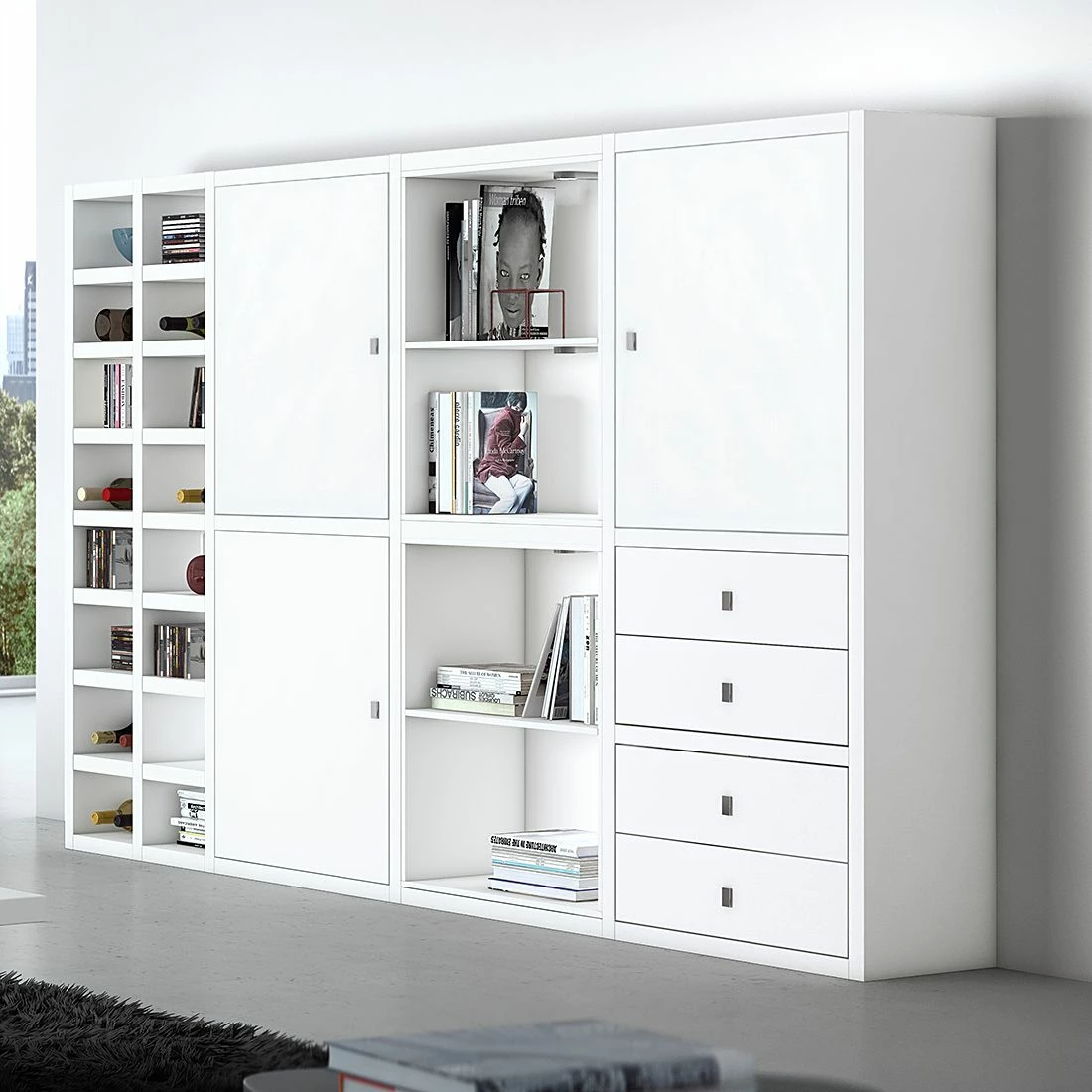 Loftscape XL Regalwand IX.C - Weiß 2 Loftscape XL Regalwand IX.C - Weiß – Bild 2