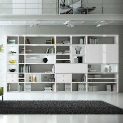 Loftscape XXL Regalwand Emporior I.B - Mit Beleuchtung -Wohnzimmermöbel boutique en ligne xxl regalwand emporior i b hochglanz weiss mit beleuchtung 2206954