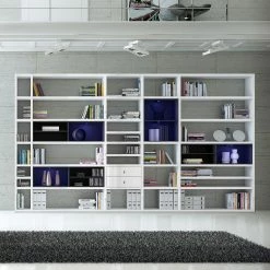 Loftscape XXL Regalwand Emporior II - Hochglanz Weiß / Schwarz - Mit Beleuchtung -Wohnzimmermöbel boutique en ligne xxl regalwand emporior ii rgb led beleuchtung hochglanz weiss schwarz 3396365