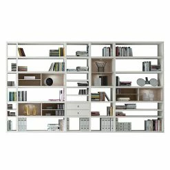 Loftscape XXL Regalwand Emporior II - Weiß / Eiche Sonoma Dekor - Mit Beleuchtung