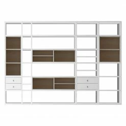 Loftscape XXL Regalwand Emporior III - Weiß / Eiche Sonoma Dekor - Ohne Beleuchtung