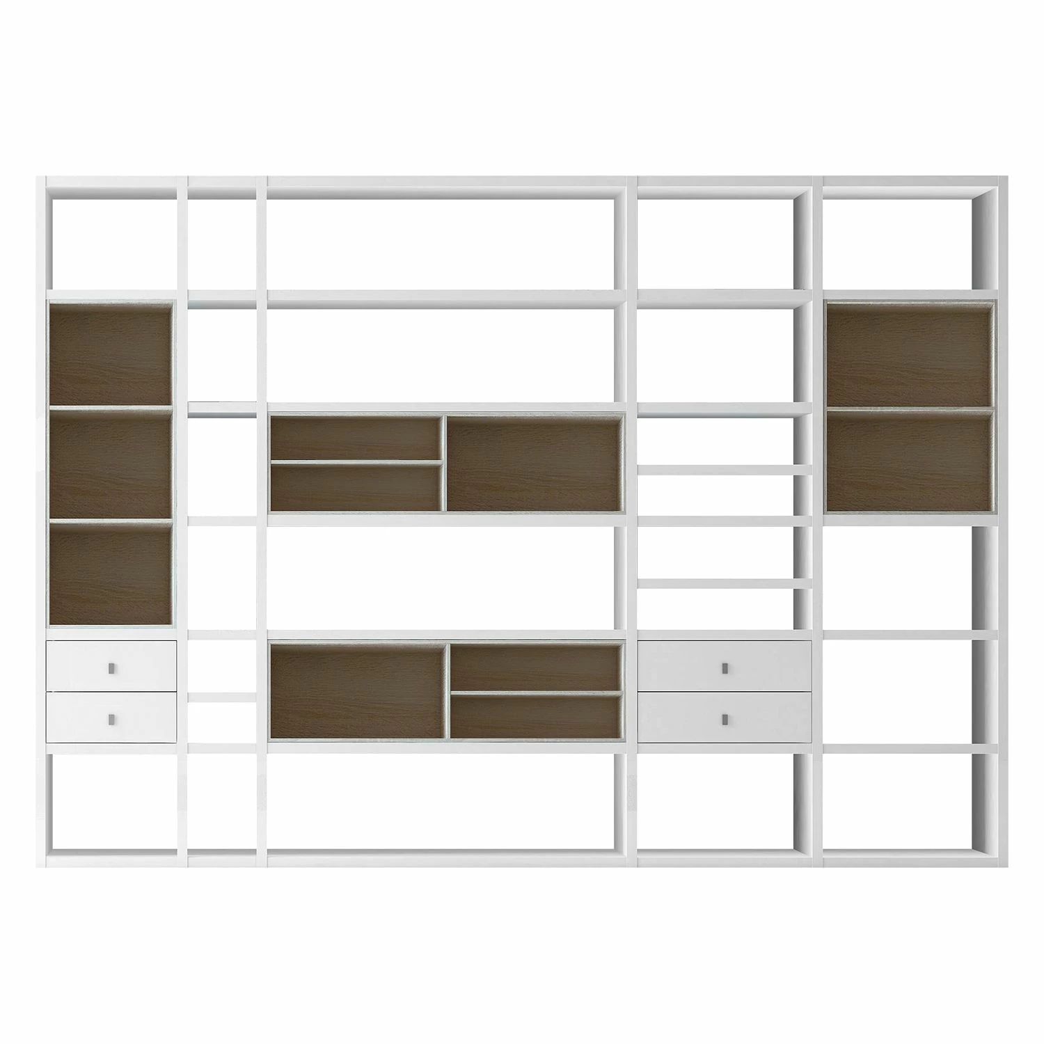 Loftscape XXL Regalwand Emporior III - Weiß / Eiche Sonoma Dekor - Ohne Beleuchtung 1 Loftscape XXL Regalwand Emporior III - Weiß / Eiche Sonoma Dekor - Ohne Beleuchtung