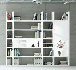 Loftscape XXL Regalwand Emporior IV.B - Hochglanz Weiß / Weiß - Mit Beleuchtung -Wohnzimmermöbel boutique en ligne xxl regalwand emporior iv b mit beleuchtung hochglanz weiss weiss 2228666