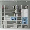 Loftscape XXL Regalwand Emporior IV.B - Hochglanz Weiß / Weiß - Mit Beleuchtung
